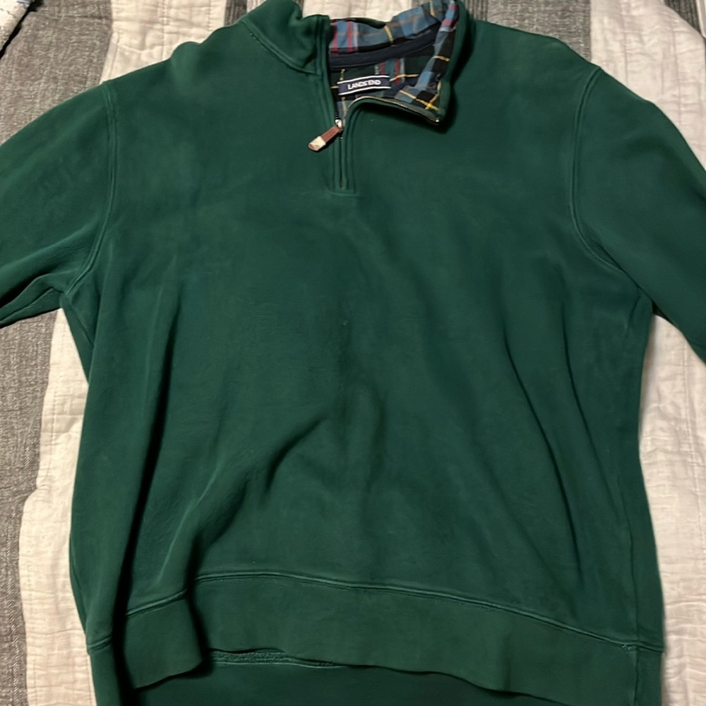 Green quarter-zip lands end